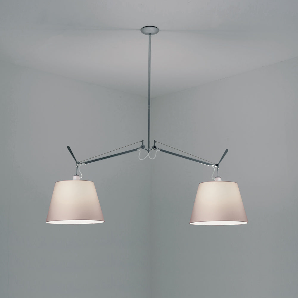 TOLOMEO DBL. SHADE SUSPENDU AVEC DIFFÉRENCE DE 30 CM PARCHEMIN MAX 2X150 W