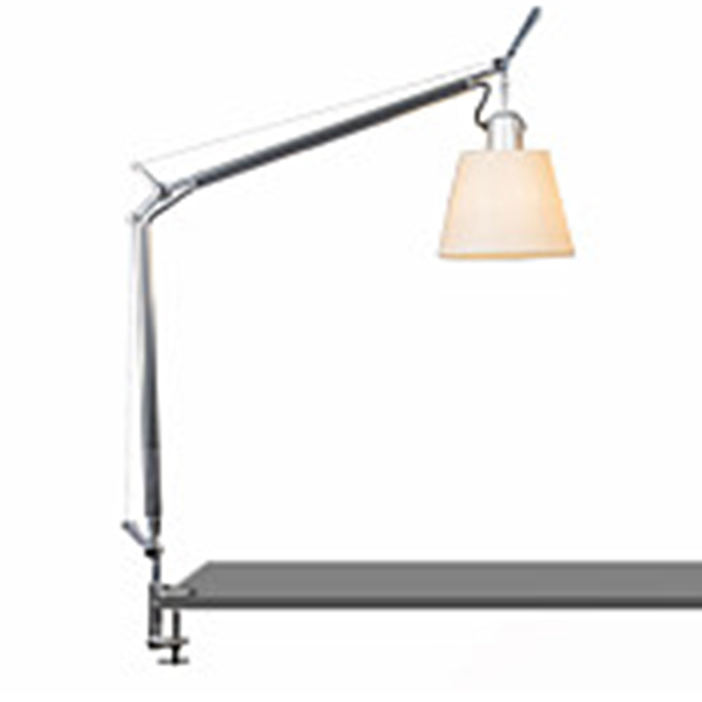 TOLOMEO WITH SHADE MAX 75W E26 ALUM/PARCHMENT W/CLAMP