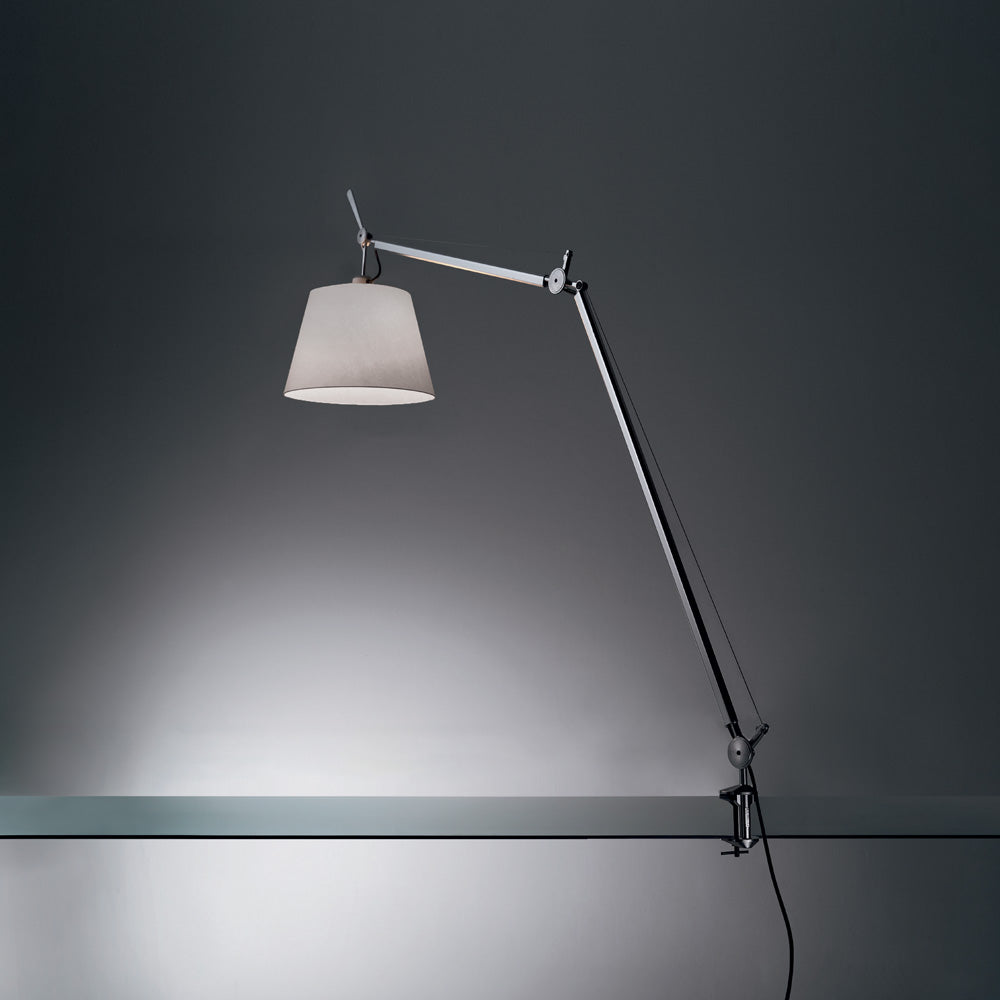 TOLOMEO WITH SHADE MAX 75W E26 ALUM/FIBER W/CLAMP