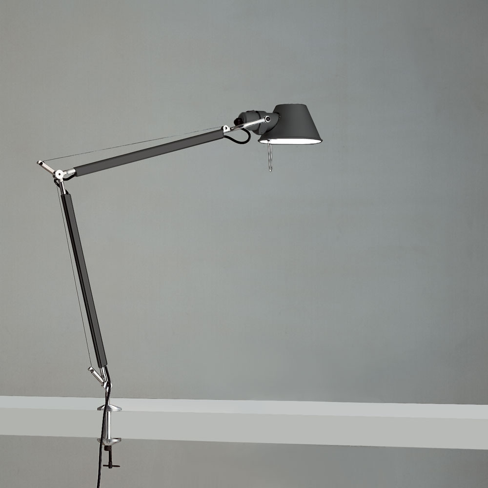 TOLOMEO CLASSIC MAX 100W E26 BLACK W/CLAMP ALUM