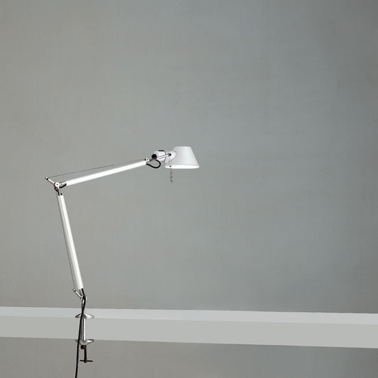 TOLOMEO MINI MAX 100W E26 WHITE W/CLAMP ALUM