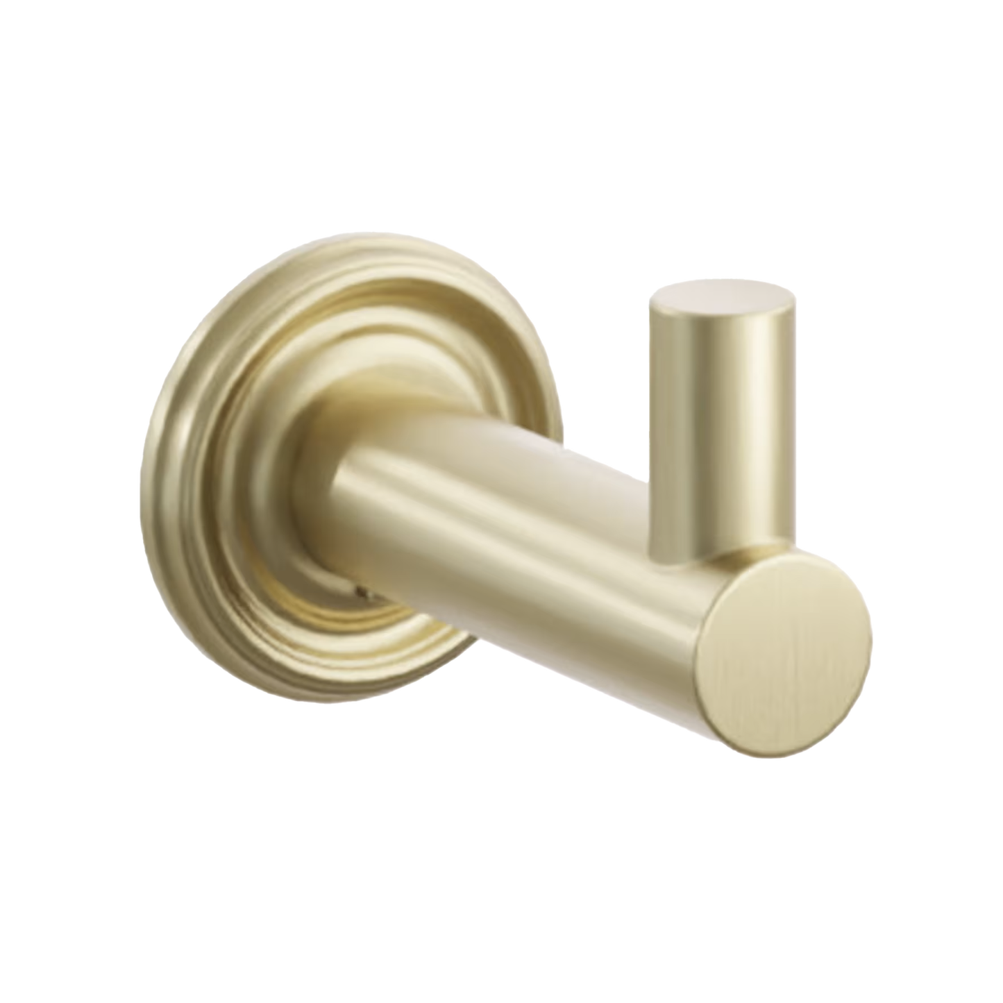 Modern Tubular Brass Single Hook with Rosette