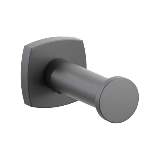 Modern Tubular Brass Single Robe Hook with Rosette