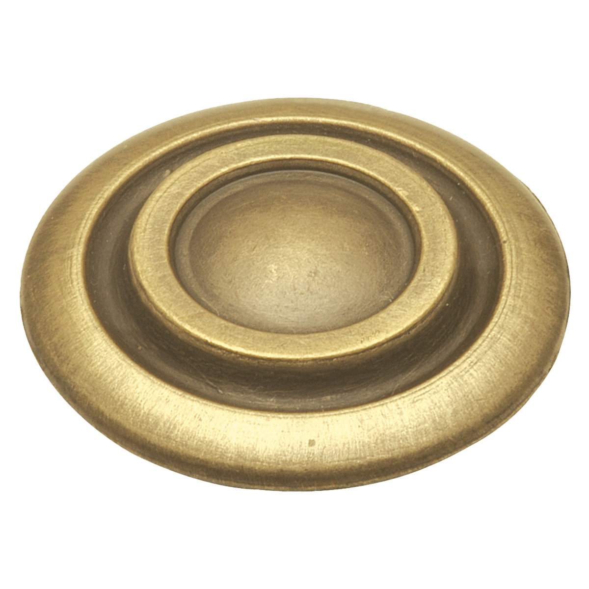 Facette Collection Knob 1-3/8 Inch Diameter Satin Brass Finish