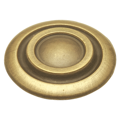 Facette Collection Knob 1-3/8 Inch Diameter Satin Brass Finish