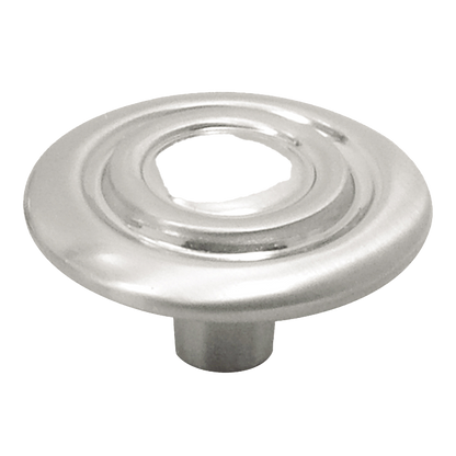 Facette Collection Knob 1-3/8 Inch Diameter Satin Brass Finish