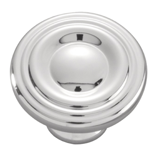 Facette Collection Knob 1-3/8 Inch Diameter Satin Brass Finish