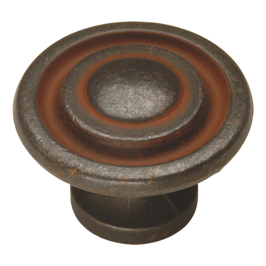 Facette Collection Knob 1-3/8 Inch Diameter Satin Brass Finish