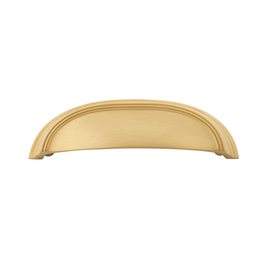 Facette Collection Knob 1-3/8 Inch Diameter Satin Brass Finish
