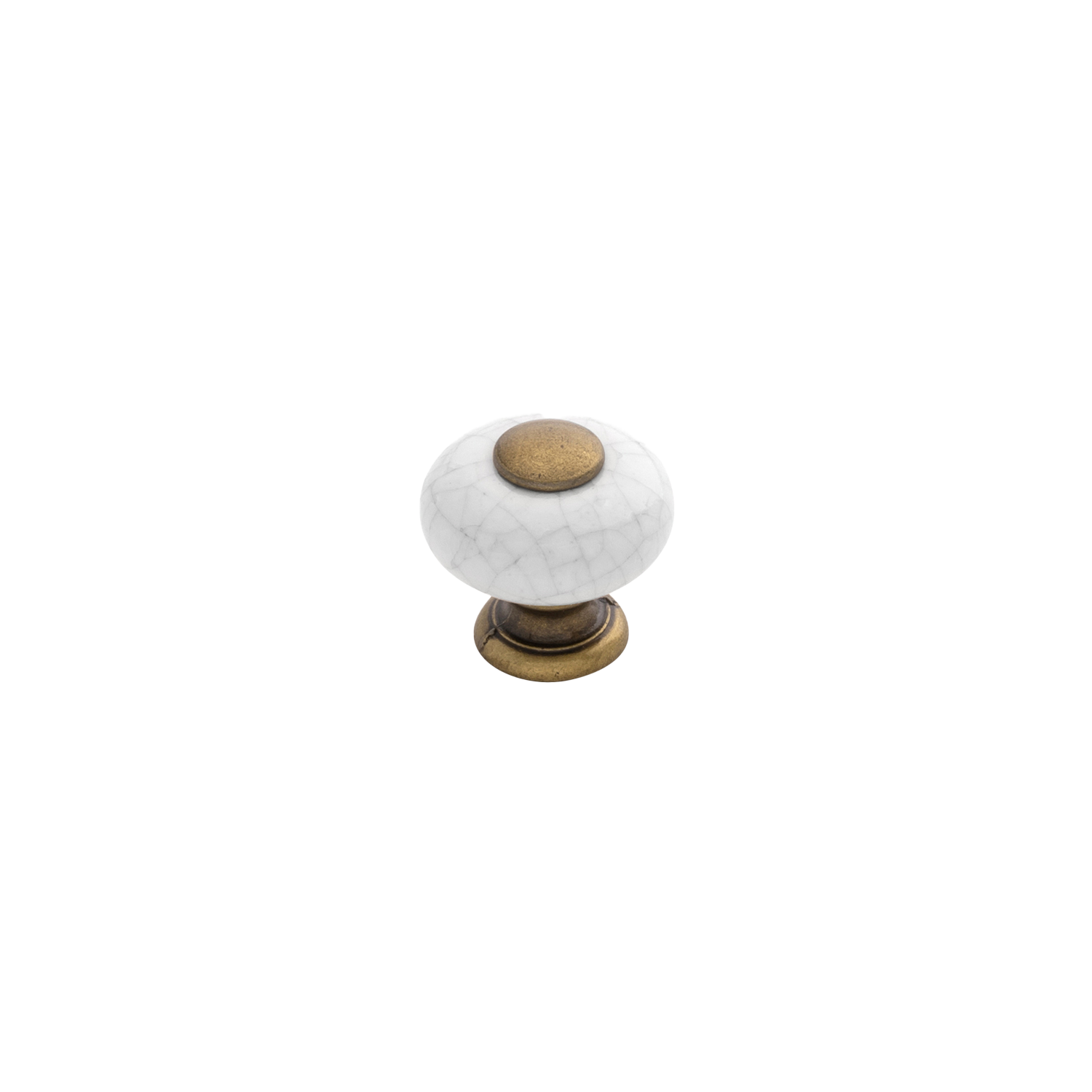Facette Collection Knob 1-3/8 Inch Diameter Satin Brass Finish