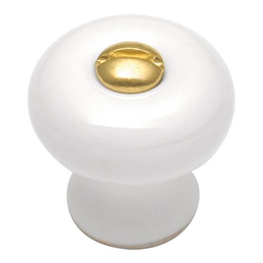Facette Collection Knob 1-3/8 Inch Diameter Satin Brass Finish