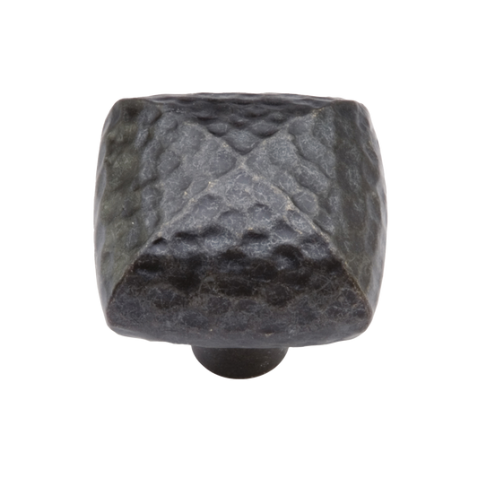 Facette Collection Knob 1-3/8 Inch Diameter Satin Brass Finish