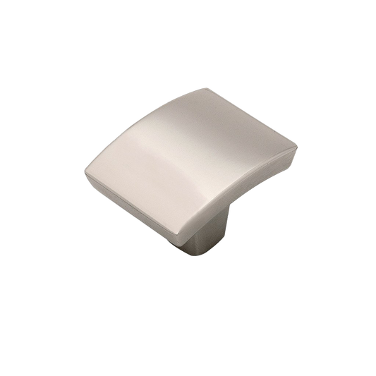 Facette Collection Knob 1-3/8 Inch Diameter Satin Brass Finish