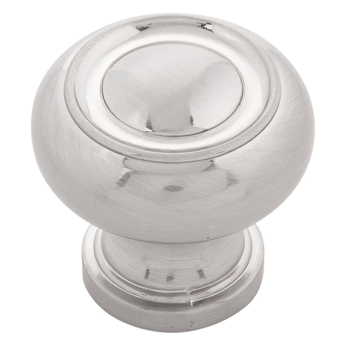 Facette Collection Knob 1-3/8 Inch Diameter Satin Brass Finish