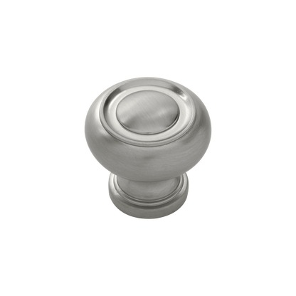 Facette Collection Knob 1-3/8 Inch Diameter Satin Brass Finish