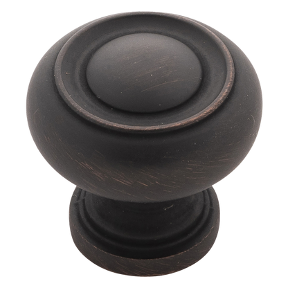 Facette Collection Knob 1-3/8 Inch Diameter Satin Brass Finish