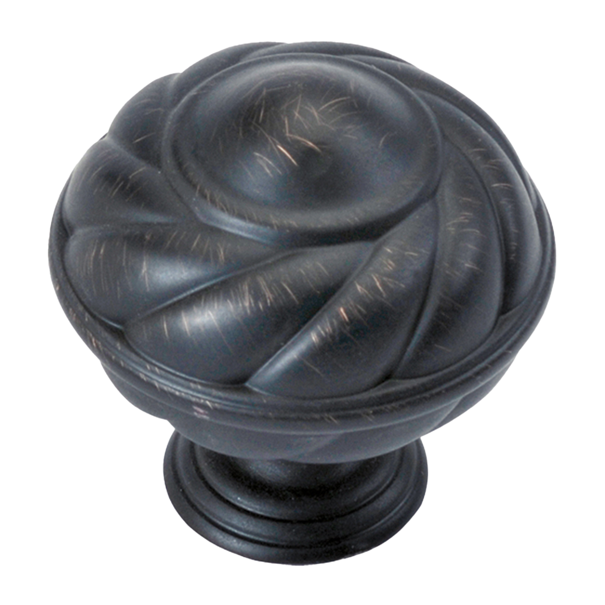 Facette Collection Knob 1-3/8 Inch Diameter Satin Brass Finish