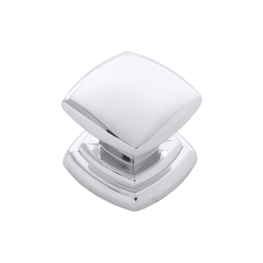 Facette Collection Knob 1-3/8 Inch Diameter Satin Brass Finish