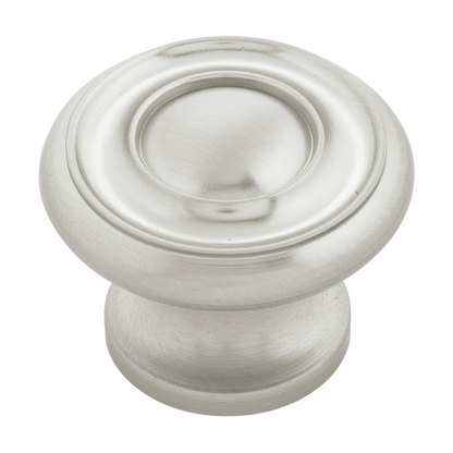 Facette Collection Knob 1-3/8 Inch Diameter Satin Brass Finish