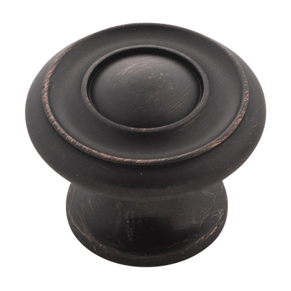 Facette Collection Knob 1-3/8 Inch Diameter Satin Brass Finish