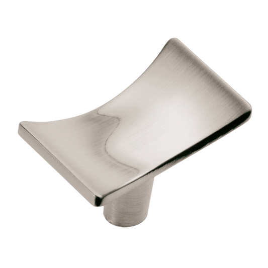 Facette Collection Knob 1-3/8 Inch Diameter Satin Brass Finish