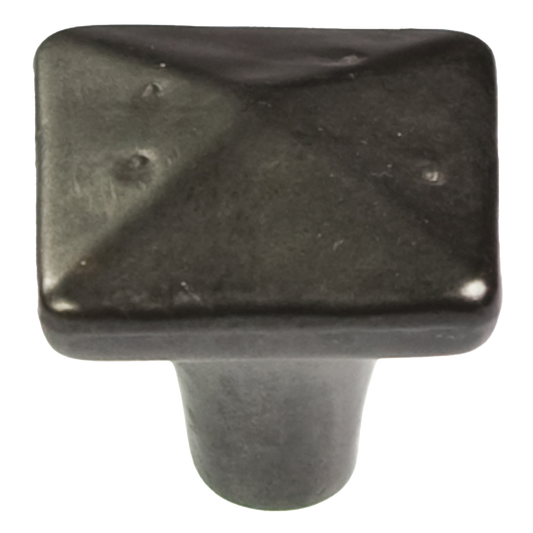 Facette Collection Knob 1-3/8 Inch Diameter Satin Brass Finish