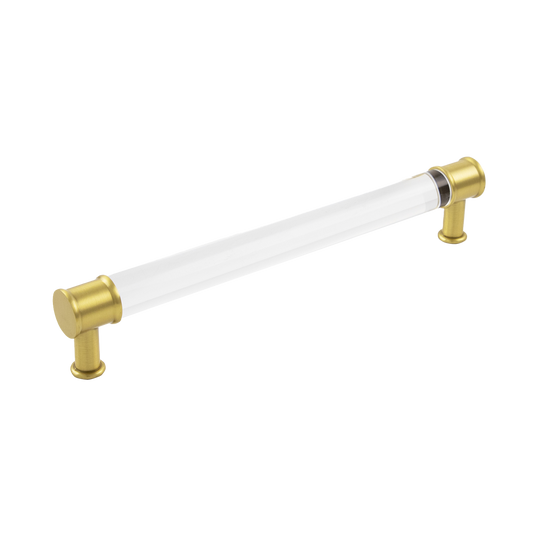 Facette Collection Knob 1-3/8 Inch Diameter Satin Brass Finish