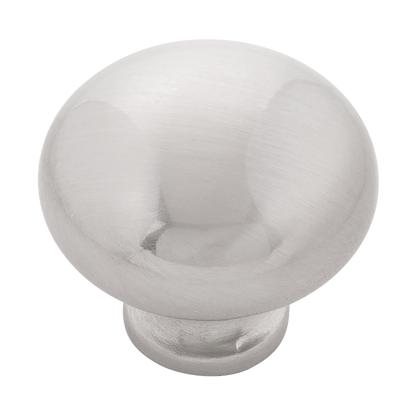 Facette Collection Knob 1-3/8 Inch Diameter Satin Brass Finish