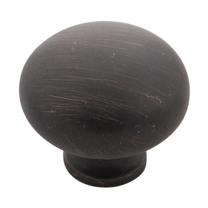 Facette Collection Knob 1-3/8 Inch Diameter Satin Brass Finish