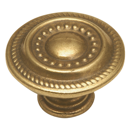 Facette Collection Knob 1-3/8 Inch Diameter Satin Brass Finish