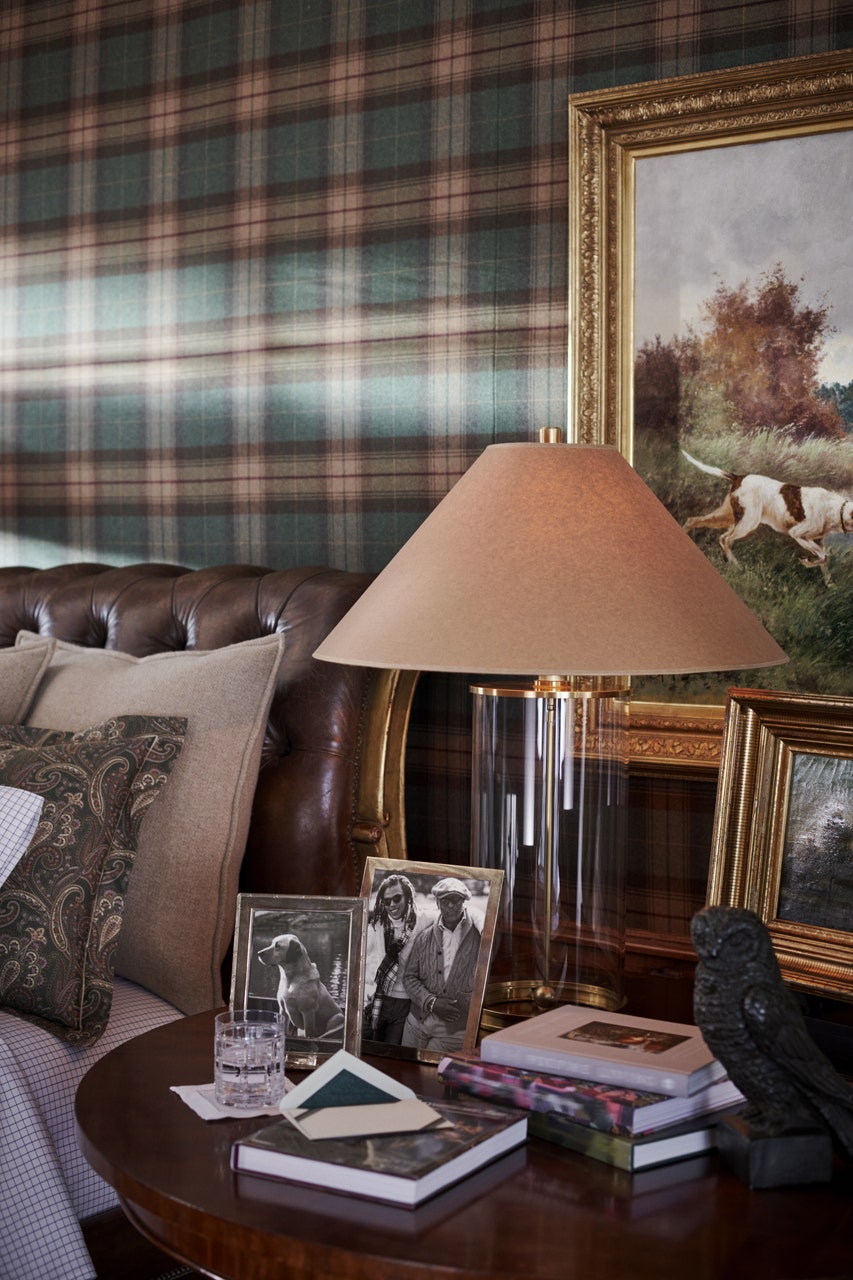 Modern Table Lamp in Natural Brass with White Paper Shade