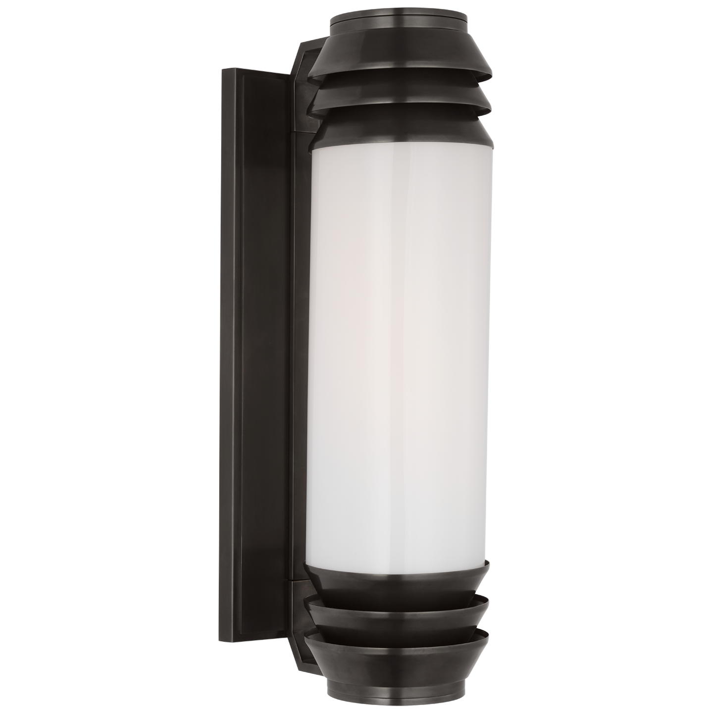 Chadwell 19" Sconce in Bronze with White Glass