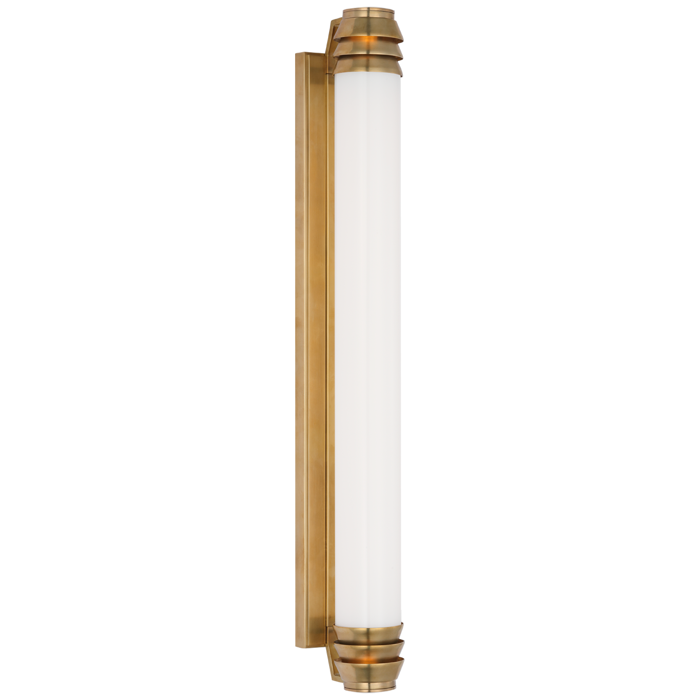 Chadwell 25" Sconce in Natural Brass with White Glass