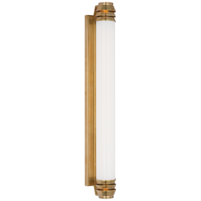 Chadwell 25" Sconce in Natural Brass with White Glass