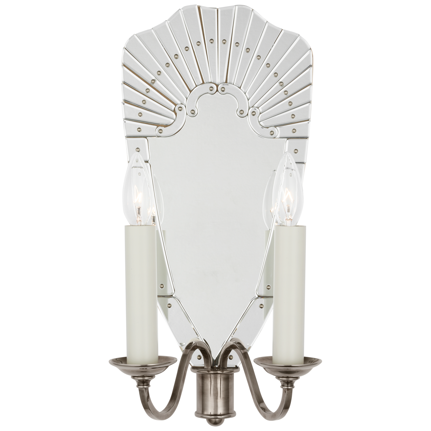 Adelaide Large Double Sconce in Mirror and Butler's Silver