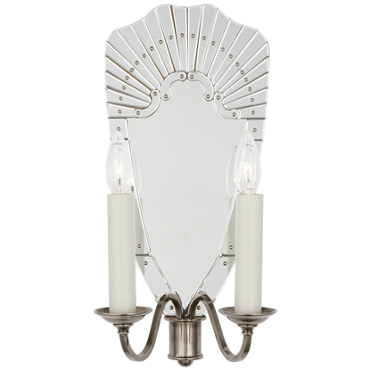 Adelaide Large Double Sconce in Mirror and Butler's Silver