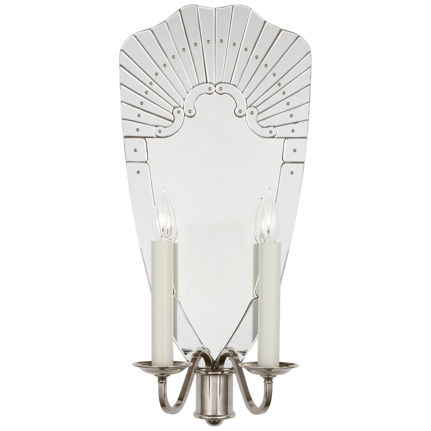 Adelaide Extra Large Double Sconce in Mirror and Butler's Silver