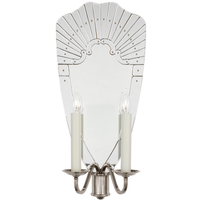 Adelaide Extra Large Double Sconce in Mirror and Butler's Silver