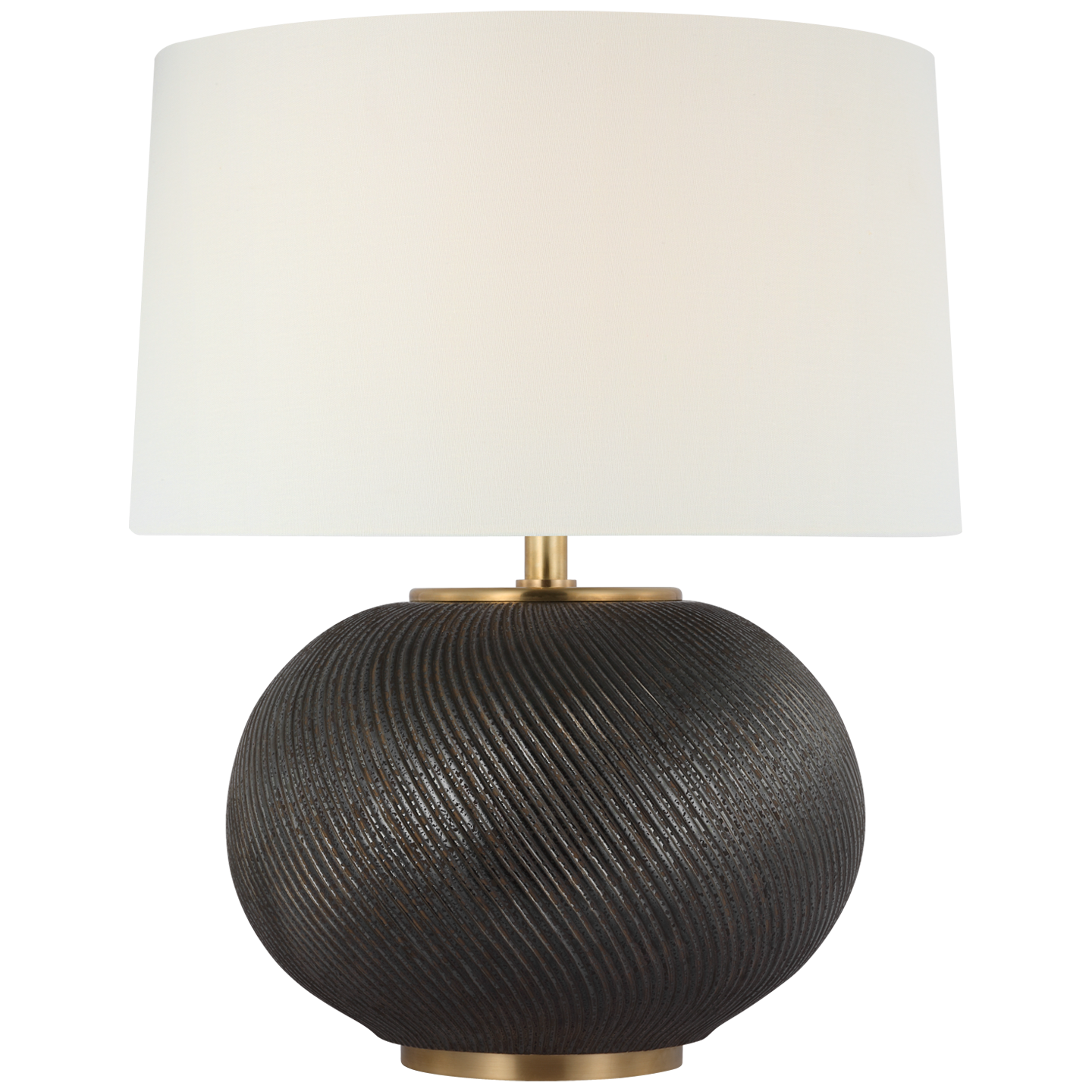 Mirelle Medium Table Lamp in Crystal Bronze with Linen Shade