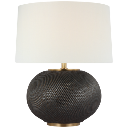 Mirelle Medium Table Lamp in Crystal Bronze with Linen Shade