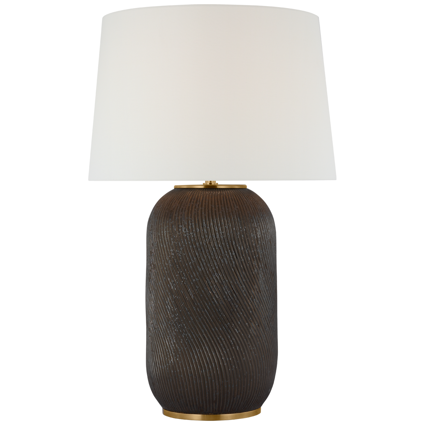 Mirelle Extra Large Table Lamp in Crystal Bronze with Linen Shade