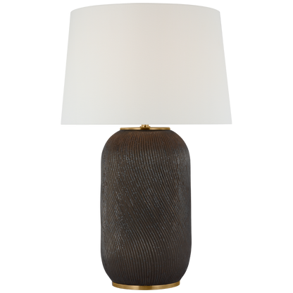 Mirelle Extra Large Table Lamp in Crystal Bronze with Linen Shade