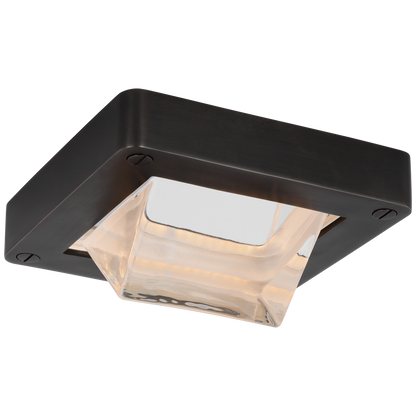 Rolland 5" Solitaire Flush Mount in Bronze and Clear Glass