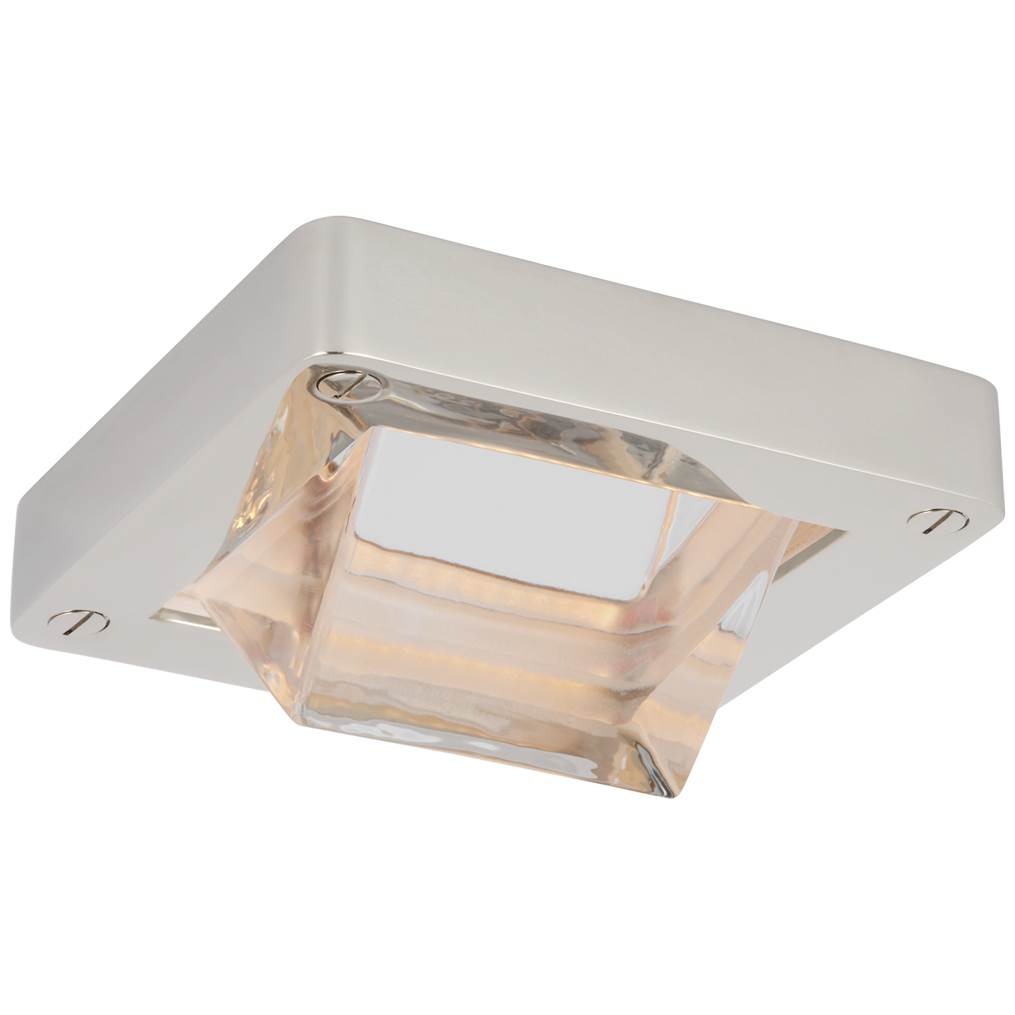 Rolland 5" Solitaire Flush Mount in Polished Nickel and Clear Glass