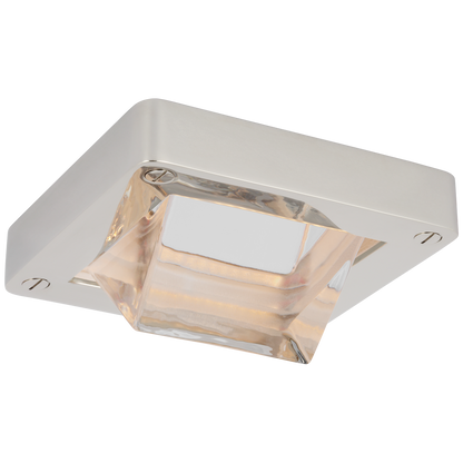 Rolland 5" Solitaire Flush Mount in Polished Nickel and Clear Glass