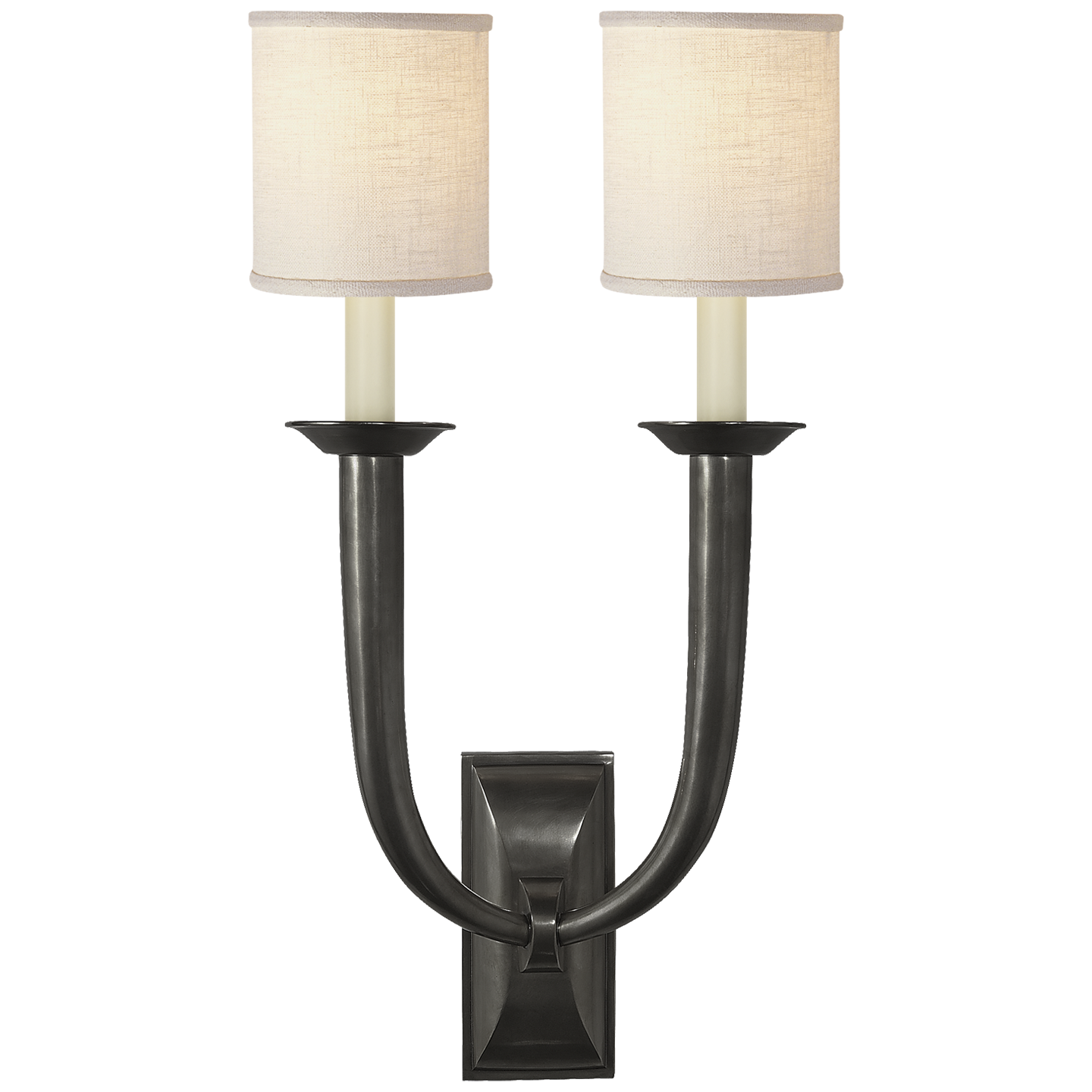 French Deco Horn Double Sconce