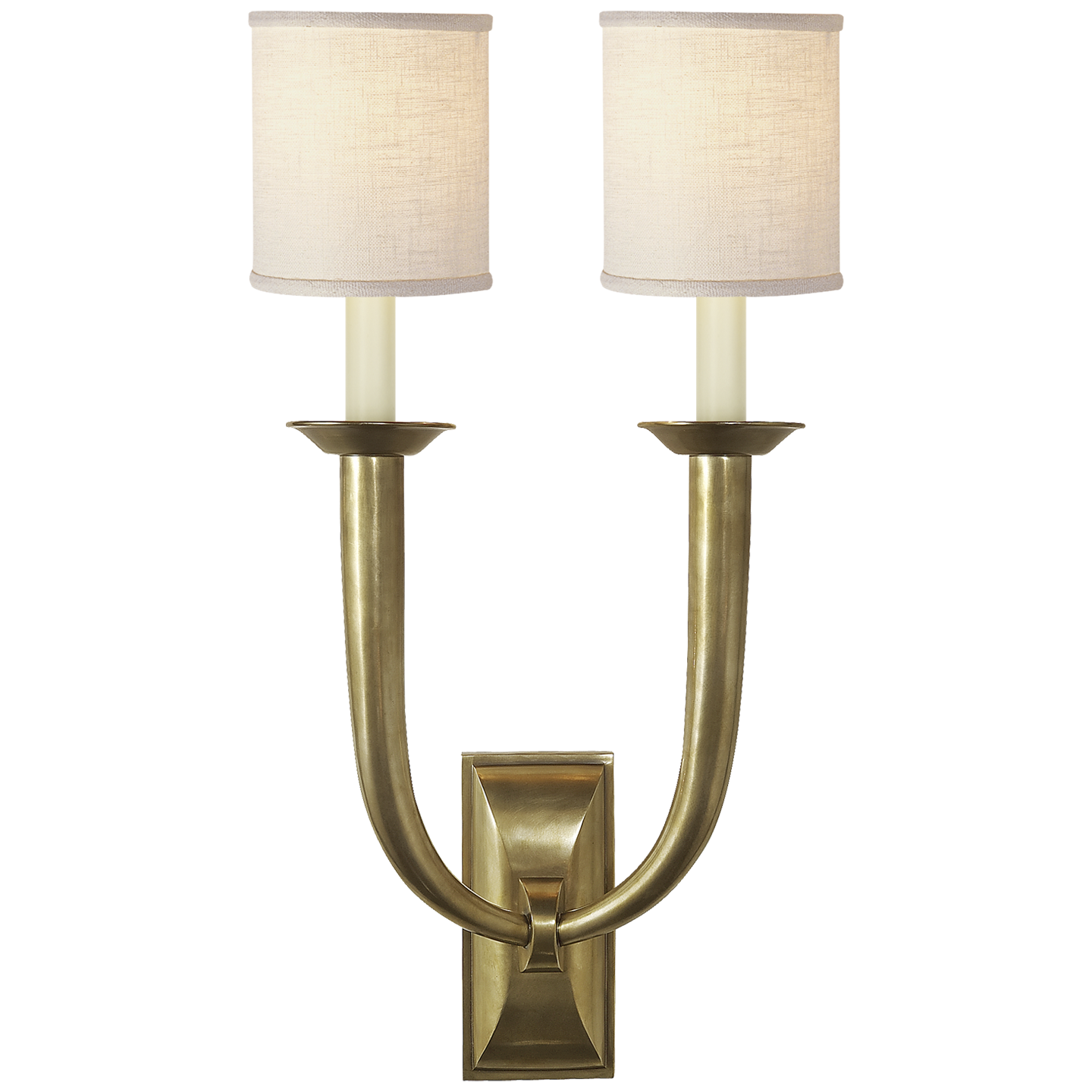 French Deco Horn Double Sconce