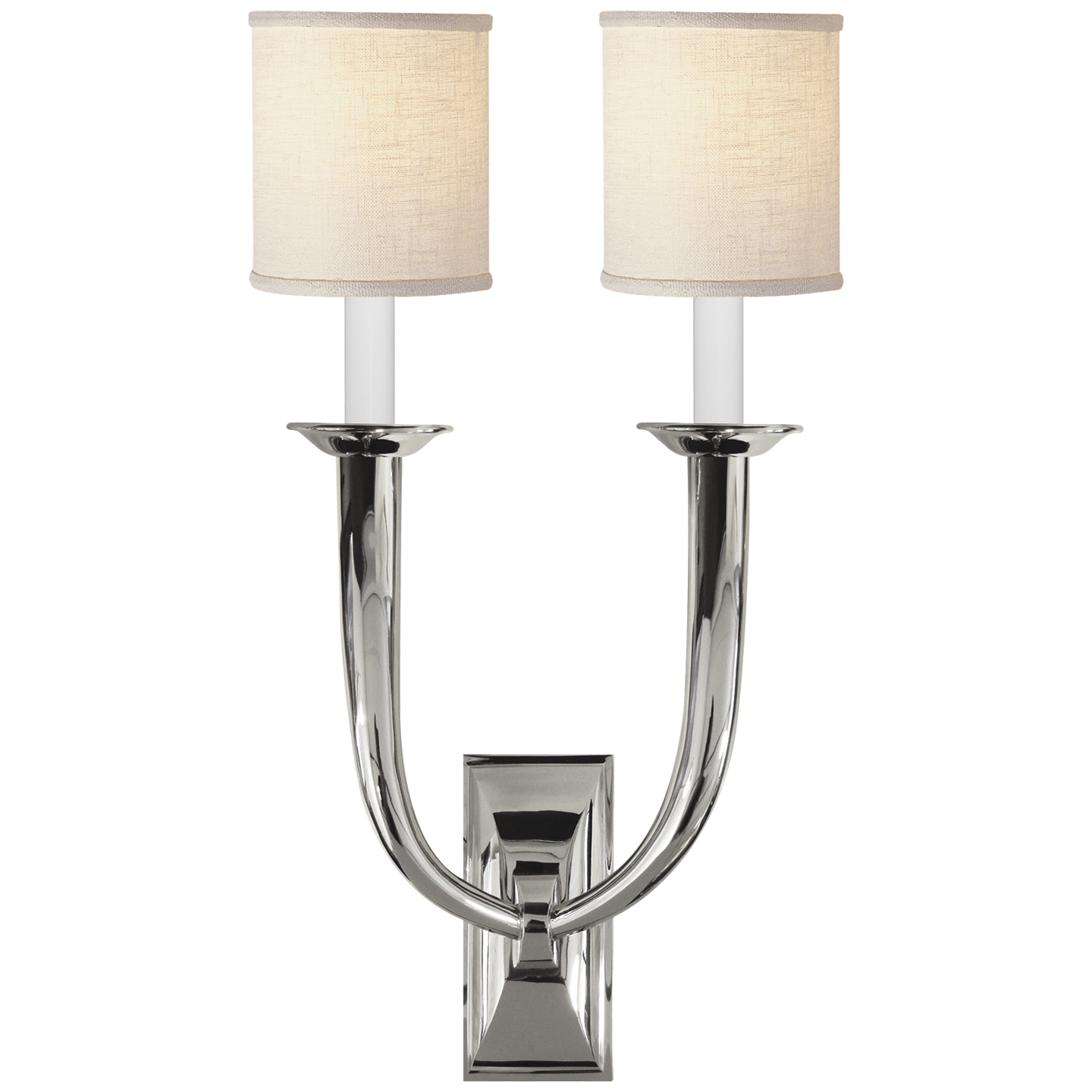 French Deco Horn Double Sconce