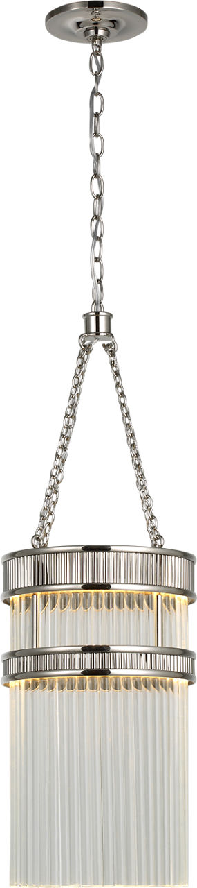 Menil Tall Chandelier in Polished Nickel