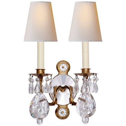 Yves Crystal Double Arm Sconce